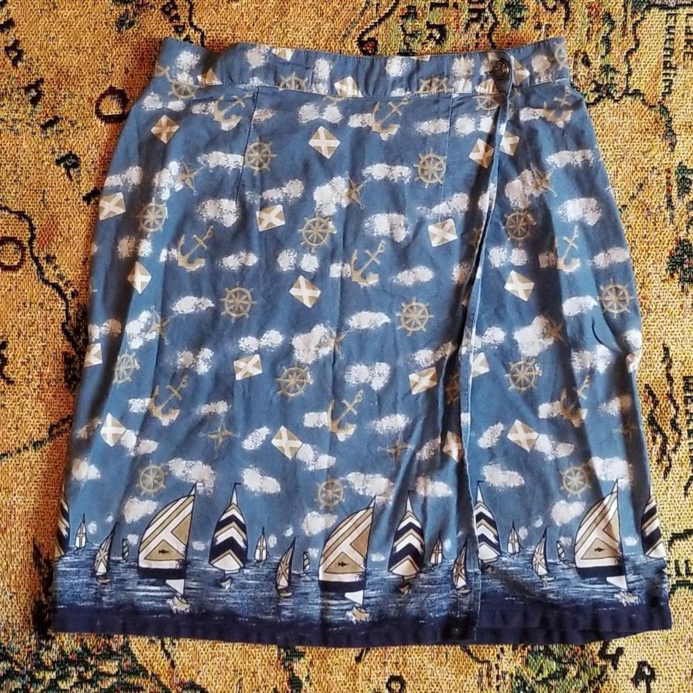 Wrap Front Sailboat marina beach retro twee mod skirt